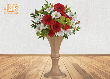 कृत्रिम फूलों के लिए शानदार फ्रॉस्टेड गोल्ड फाइबरग्लास प्लांटर्स सेंटरपीस टेबल Vases