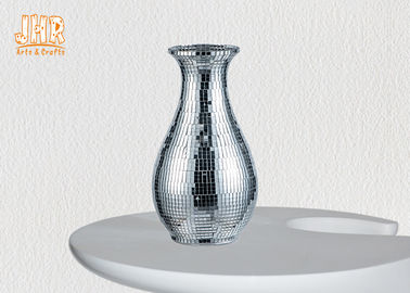 आधुनिक शीसे रेशा टेबल फूलदान Homewares सजावटी आइटम चांदी मोज़ेक ग्लास Vases