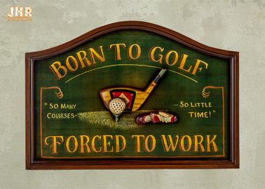 घर की सजावट प्राचीन लकड़ी की दीवार के संकेत गोल्फ क्लब की दीवार कला संकेत 3 डी गोल्फ की दीवार के संकेत