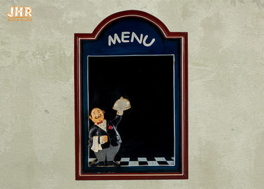 रेस्तरां के लिए ब्लैक वुडन वॉल माउंटेड चॉकबोर्ड फंसा हुआ मेन्यू बोर्ड