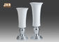 सफेद शीसे रेशा तल Vases Homewares सजावटी आइटम चांदी का पत्ता Footed टेबल Vases