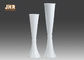 लंबा सजावटी चमकदार सफेद शीसे रेशा प्लांटर्स तल vases फूल के बर्तन