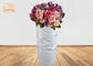 आर्टिफिशियल पौधों के 3 टुकड़े के लिए लहराती पैटर्न ग्लॉसी सफेद शीसे रेशा तल vases