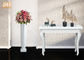 छोटे चमकदार सफेद शीसे रेशा प्लांटर्स फर्श Vases सजावटी फूल के बर्तन