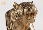 बड़े सोने की पत्ती वाले पोलिरेसिन पशु मूर्तियां टाइगर स्कल्पचर टेबल स्टैच्यू