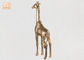 सोने की पत्ती शीसे रेशा जिराफ मूर्तिकला स्थायी पशु मूर्तियों टेबल प्रतिमा