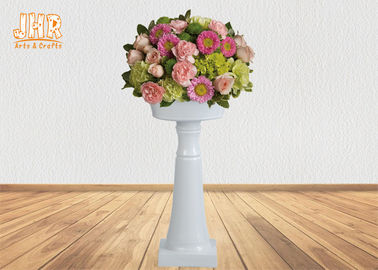 शादी के 2 आकार के लिए क्लासिक चमकदार सफेद शीसे रेशा तल vases