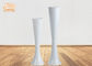 लंबा सजावटी चमकदार सफेद शीसे रेशा प्लांटर्स तल vases फूल के बर्तन