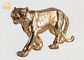 बड़े सोने की पत्ती वाले पोलिरेसिन पशु मूर्तियां टाइगर स्कल्पचर टेबल स्टैच्यू
