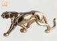 सोने की पत्ती Polyresin तेंदुए की मूर्तिकला फाइबर ग्लास पशु टेबल प्रतिमा मूर्तियों