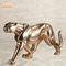 पशु सजावट राल तेंदुए की मूर्ति पॉलीरेसिन पशु मूर्तियों शीसे रेशा सोने की पत्ती खत्म